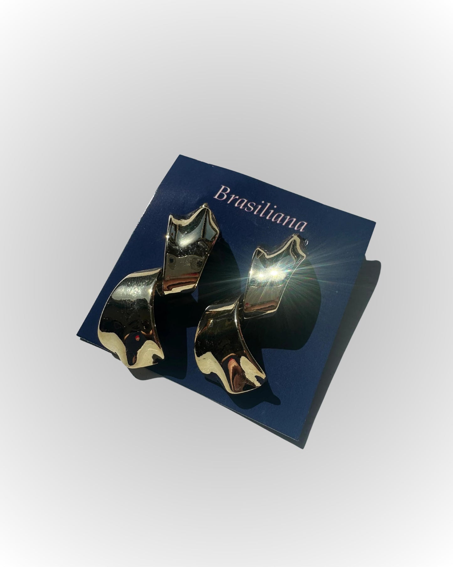 Sinuous Gold Toned Earrings