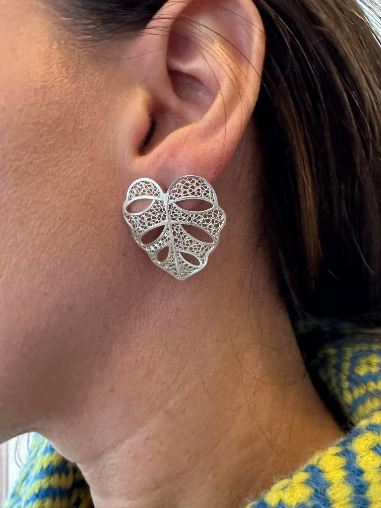 MINI HOJA - 975 Silver, Filigree Earring