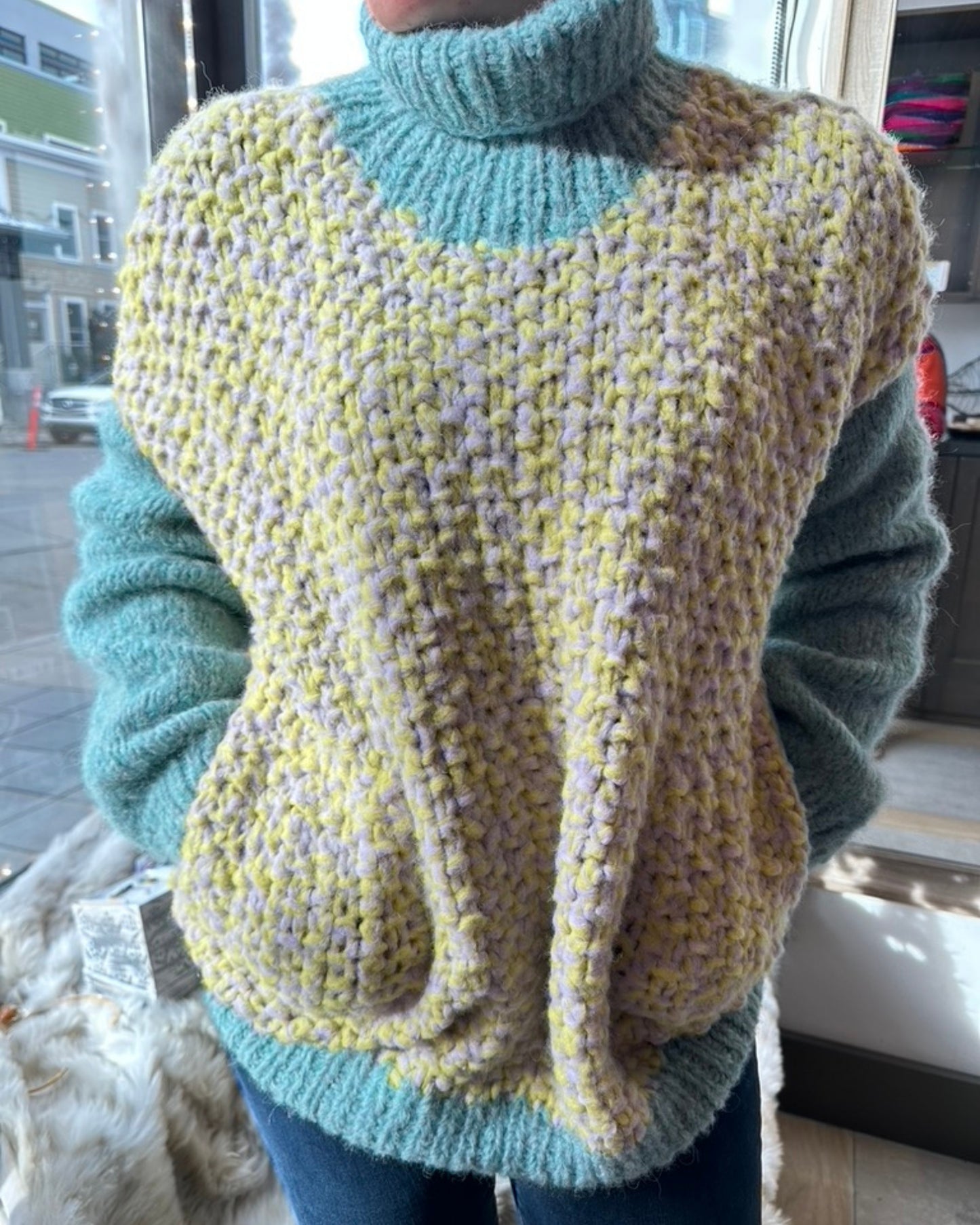 WARM & SOFT BABY ALPACA SWEATER, celeste
