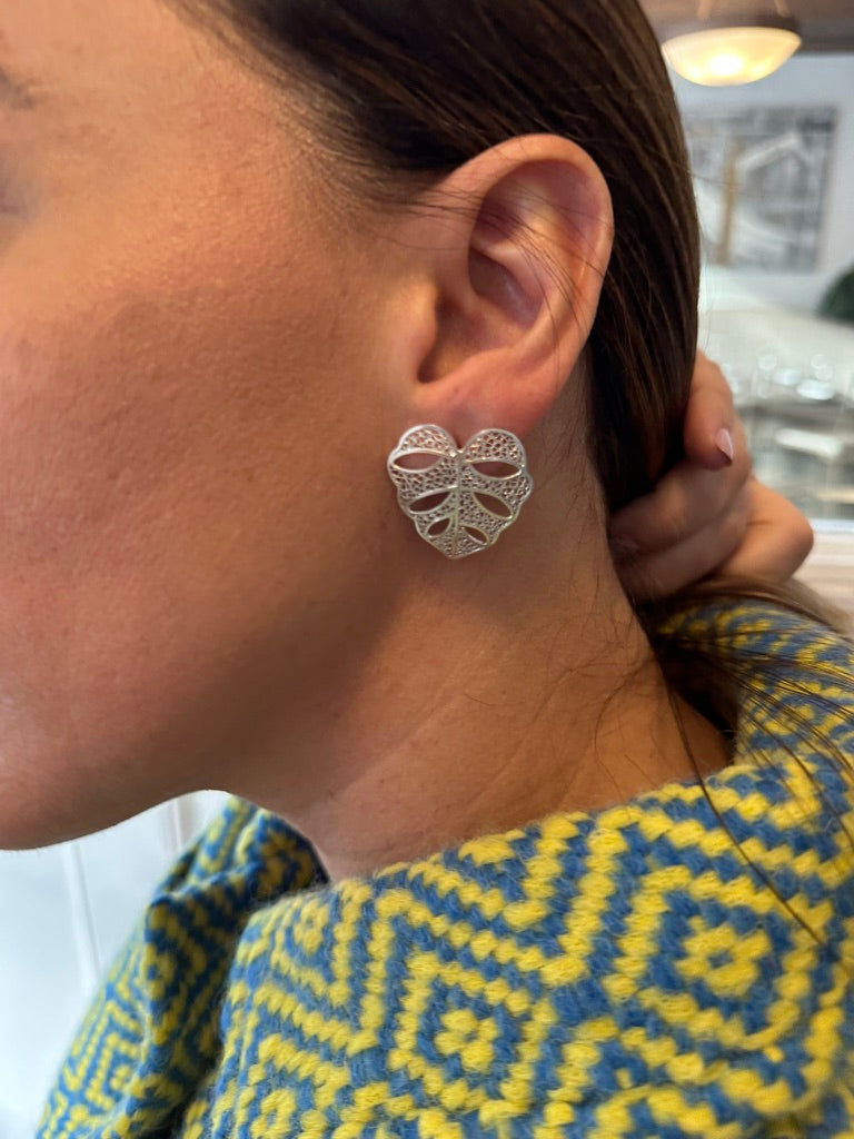 MINI HOJA - 975 Silver, Filigree Earring