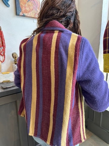 #7 Solapa - Rayas / PurpuraMix - Baby Alpaca Jacket