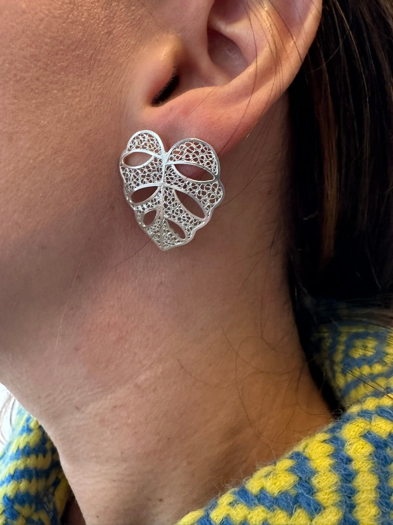 MINI HOJA - 975 Silver, Filigree Earring