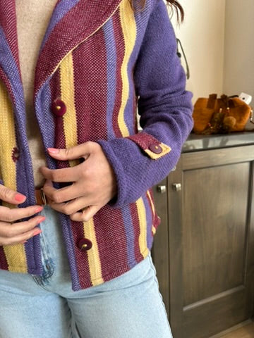 #7 Solapa - Rayas / PurpuraMix - Baby Alpaca Jacket