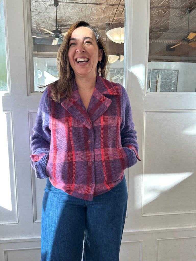 DELEITE - Baby Alpaca Jacket Made in a Loom with Knitted Sleeves