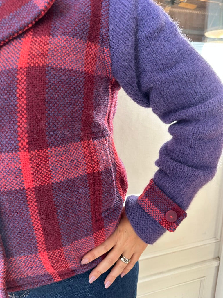 DELEITE - Baby Alpaca Jacket Made in a Loom with Knitted Sleeves