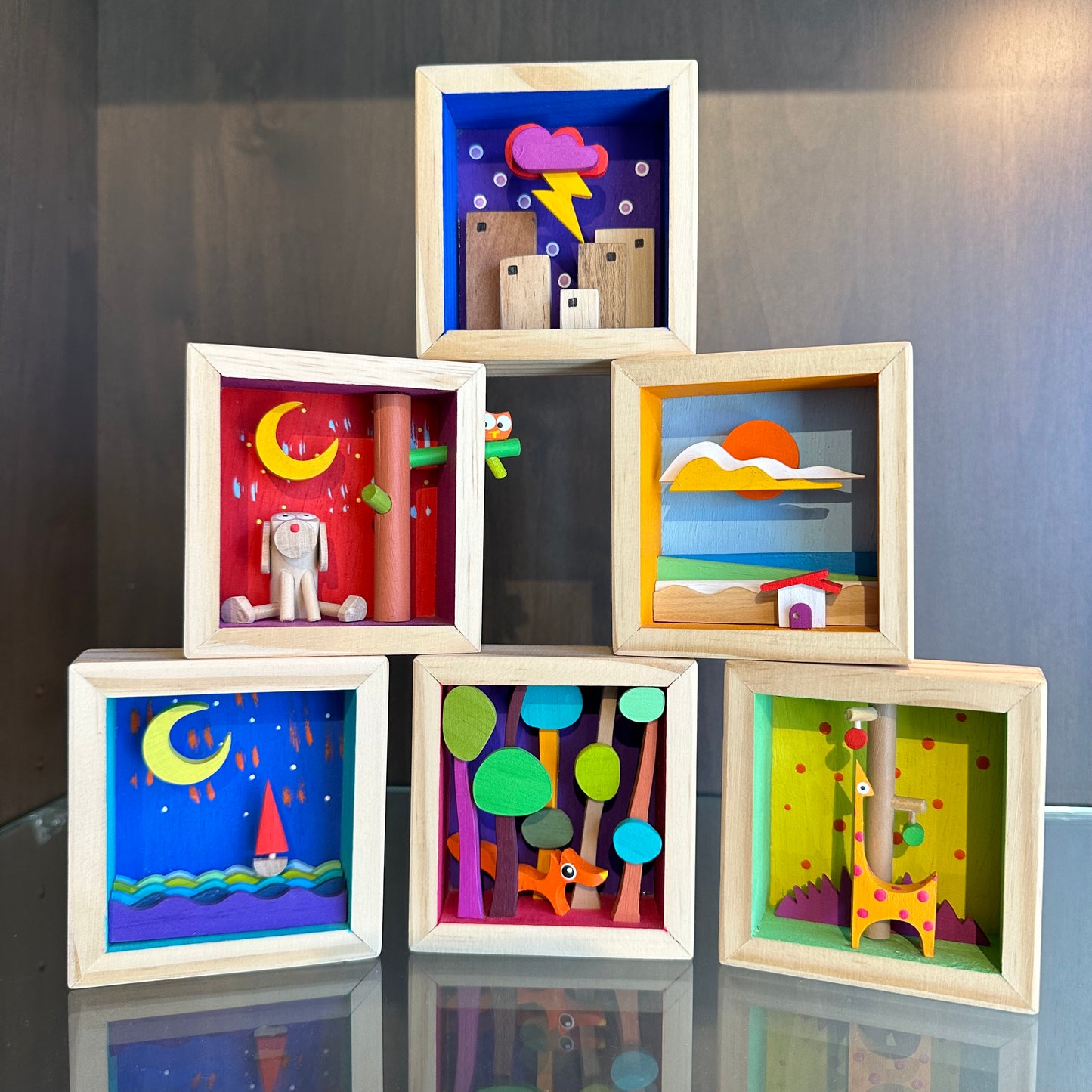 3D COLORFUL, TINY, WOOD LANDSCAPE CREATIONS
