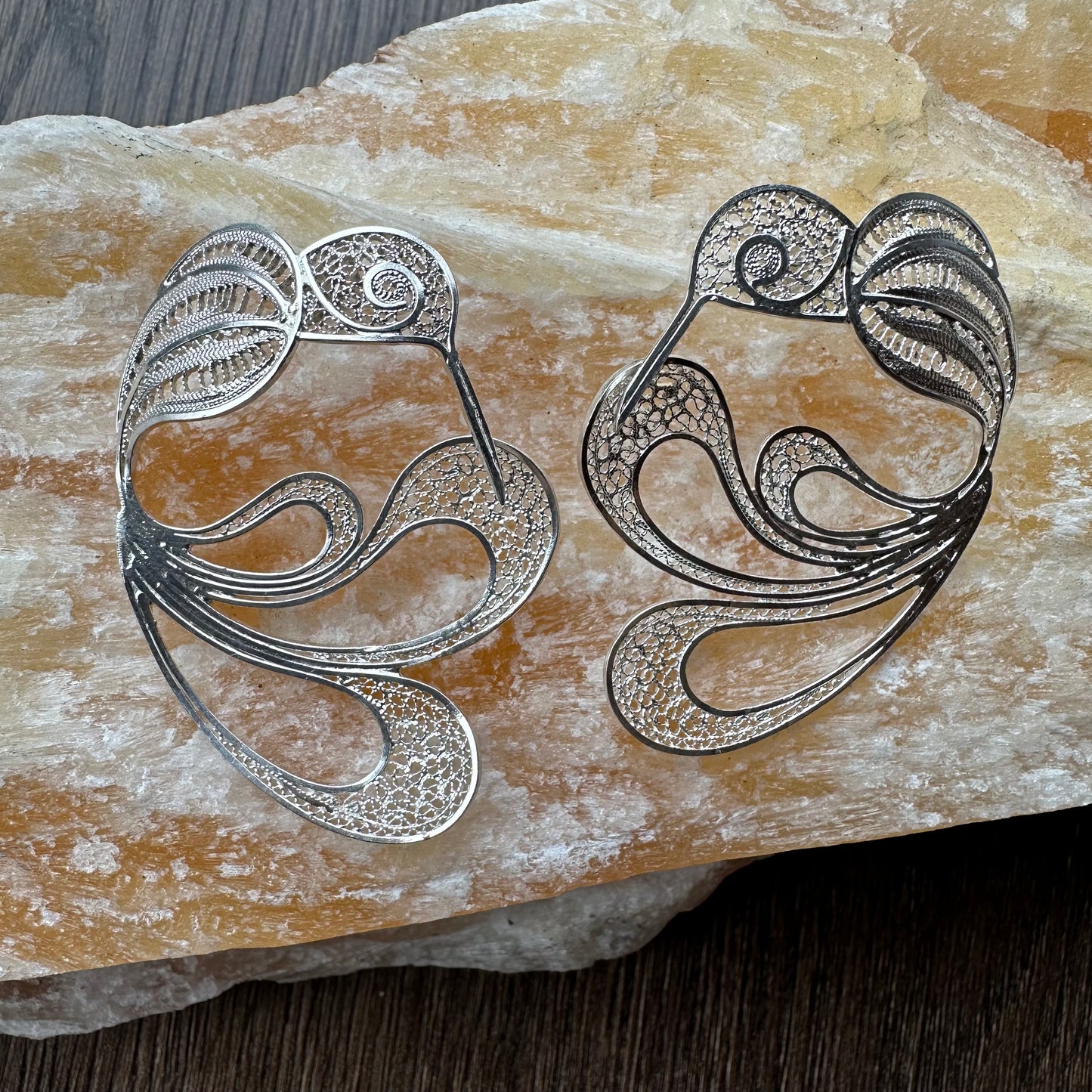 FILIGREE 975 SILVER EARRINGS, ColibrÍ Plateado