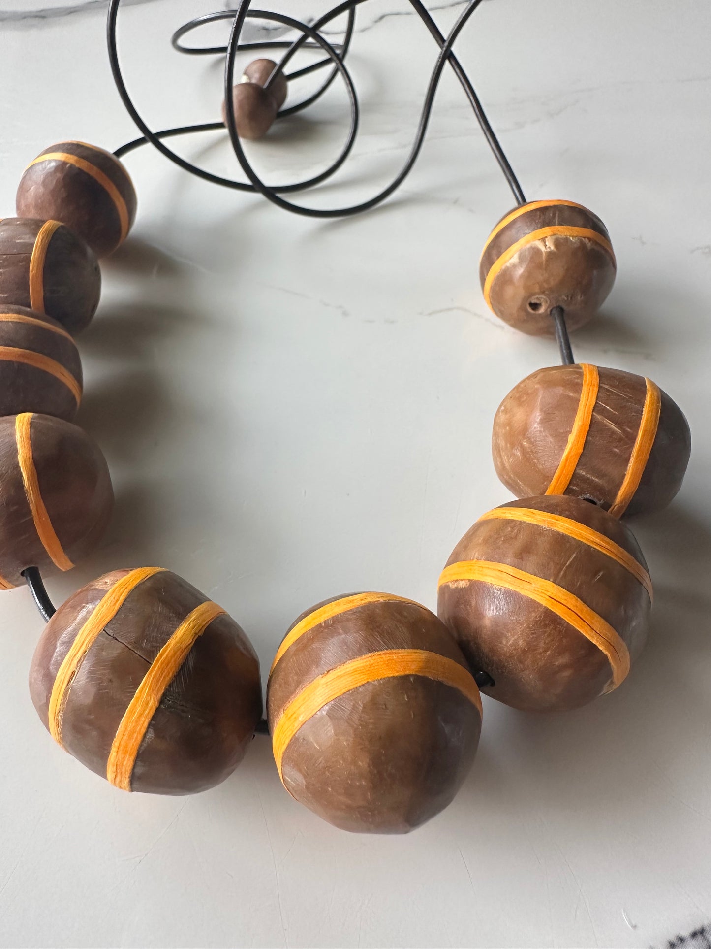 Sunshine on a String - Piaçava & Leather Necklace