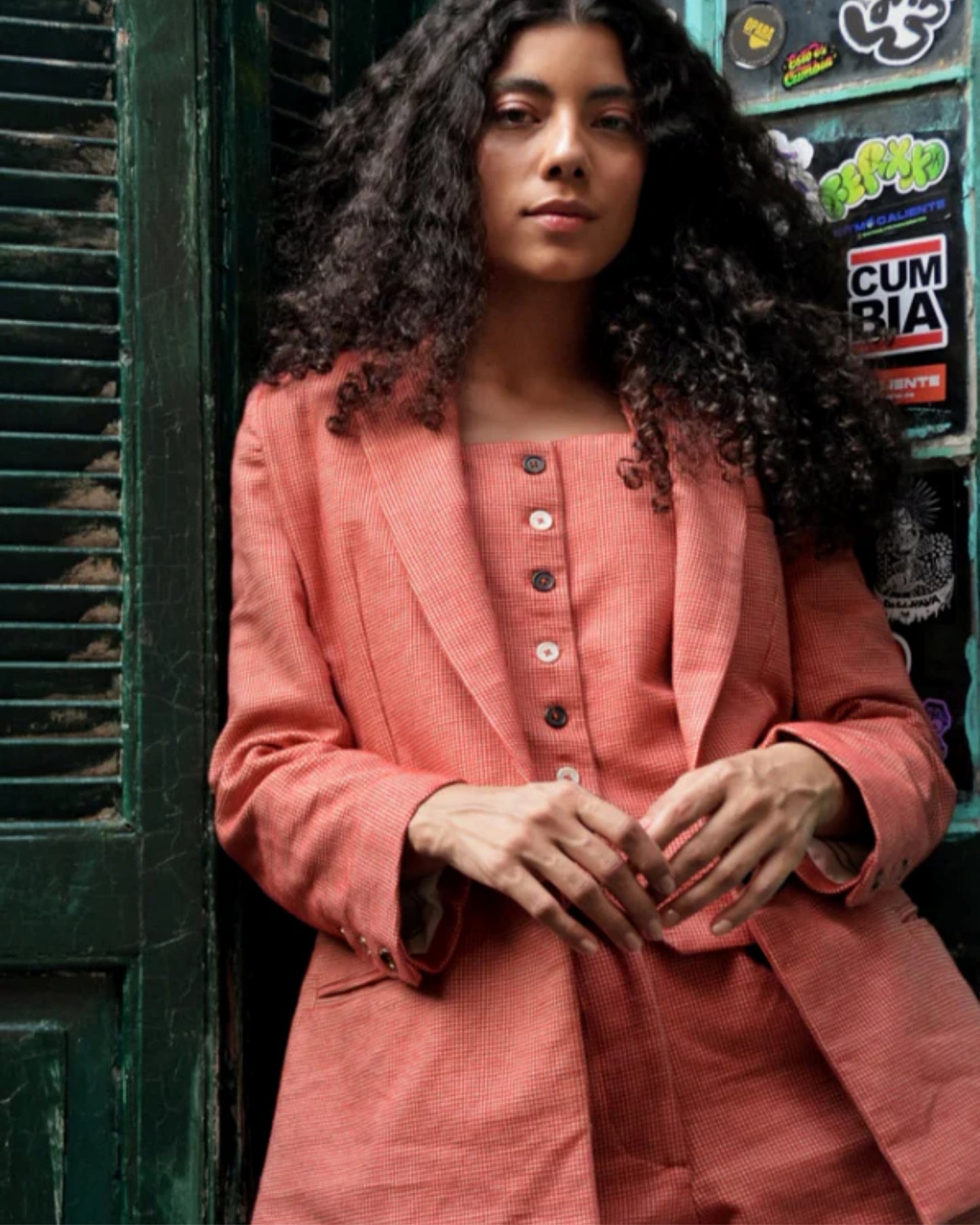 Quelé Encarnado Blazer - 100% Cotton