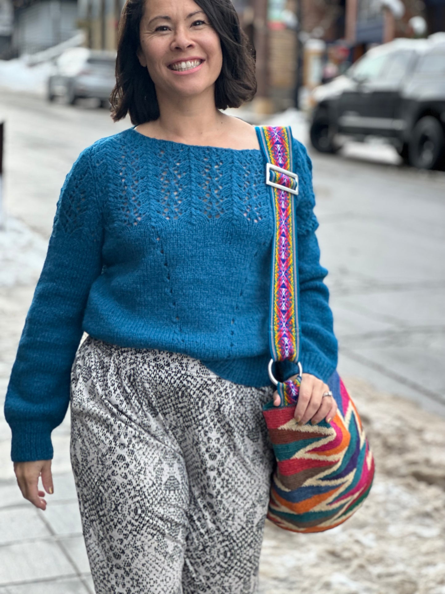 KNITTED BABY ALPACA SWEATER, Belleza Turquesa