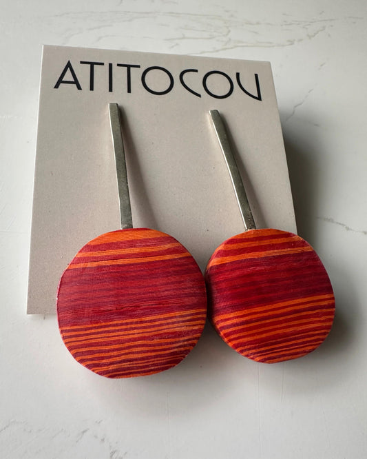 Atitocou Handmade Earrings - Round Geometric Design