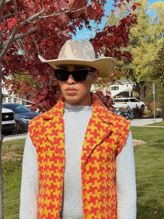 Tomate Cherry/Maiz Baby Alpaca Long Vest