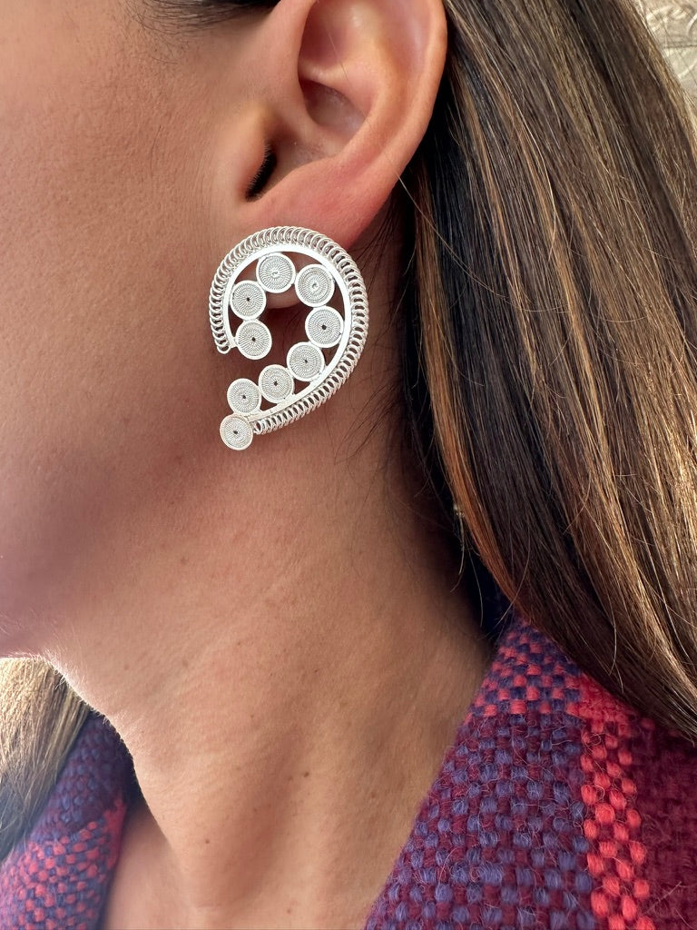 ESPIRALES - 975 Silver, Filigree Earring