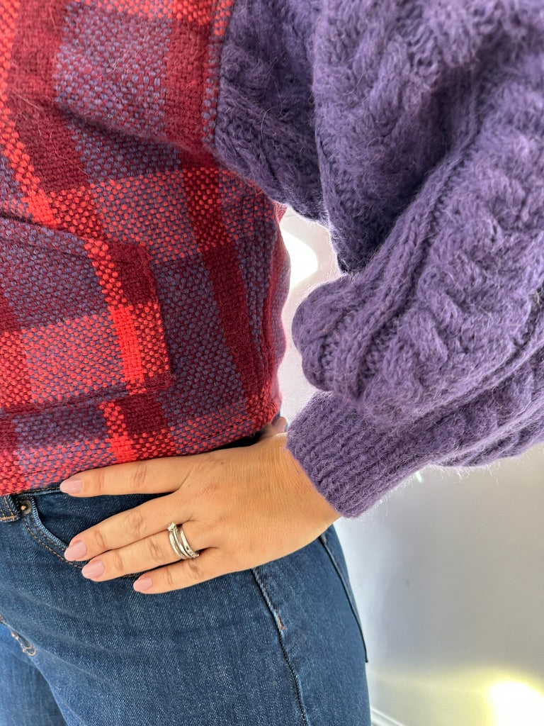 FELICIDAD - Baby Alpaca Jacket Made in a Loom with Knitted Sleeves