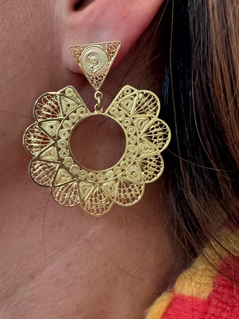 ABANICO - Gold, Filigree Earring