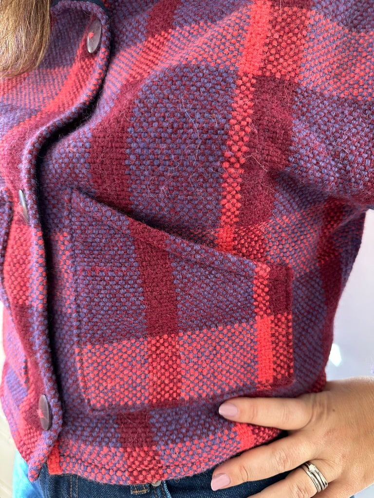 FELICIDAD - Baby Alpaca Jacket Made in a Loom with Knitted Sleeves