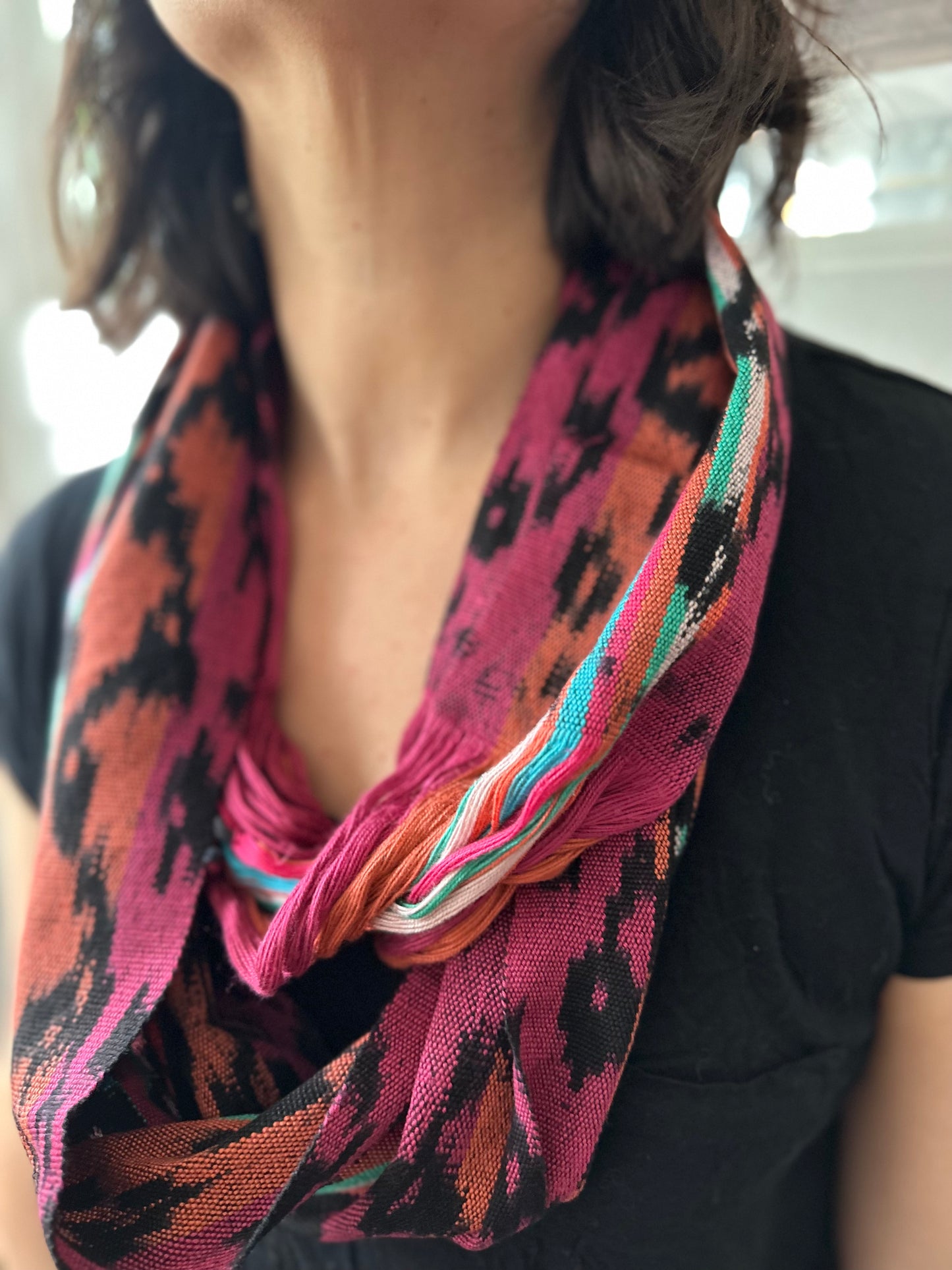 INFINITY SCARF, SILK & COTTON, Macana, mini scarf