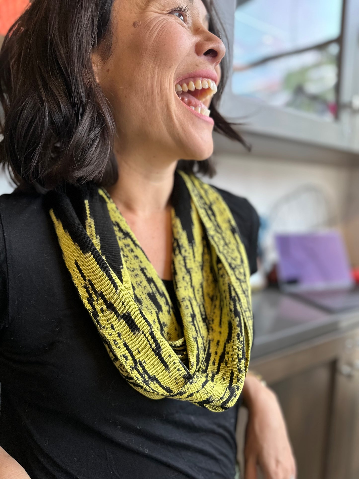 INFINITY SCARF, SILK & COTTON, Macana, mini scarf