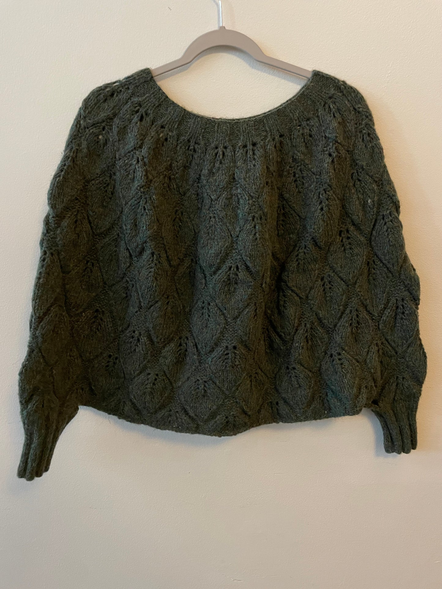 KNITTED BABY ALPACA SHAWL, Verde Floresta