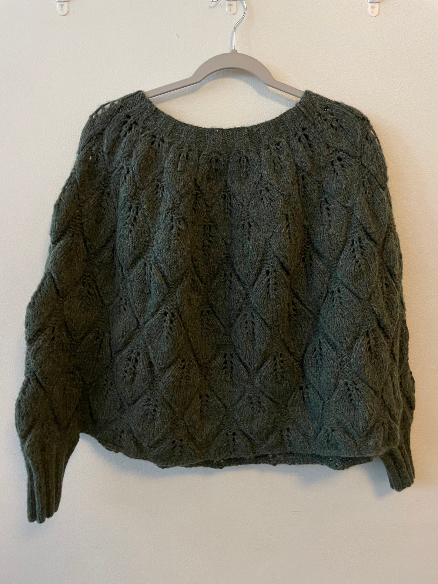 KNITTED BABY ALPACA SHAWL, Verde Floresta